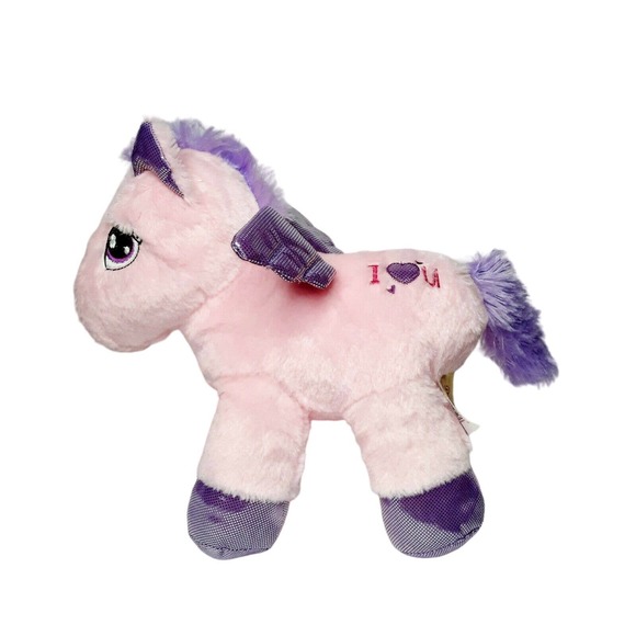 Dan Dee Other - Dan Dee Pink Purple Pegasus Flying Pony Horse Plush I Heart U Stuffed 12" Love